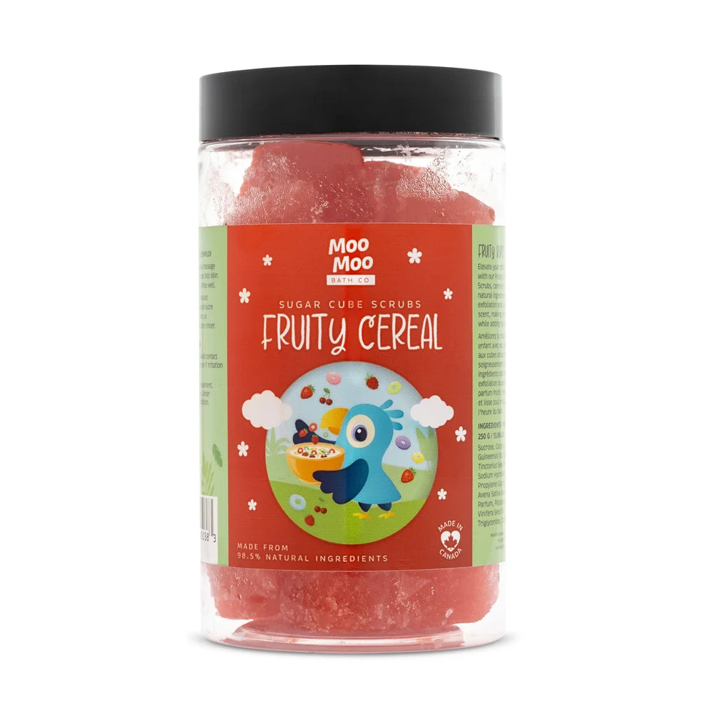 Fruity Cereal Sugar Cube Scrub for kids, Canadian-made, on Essentara Market